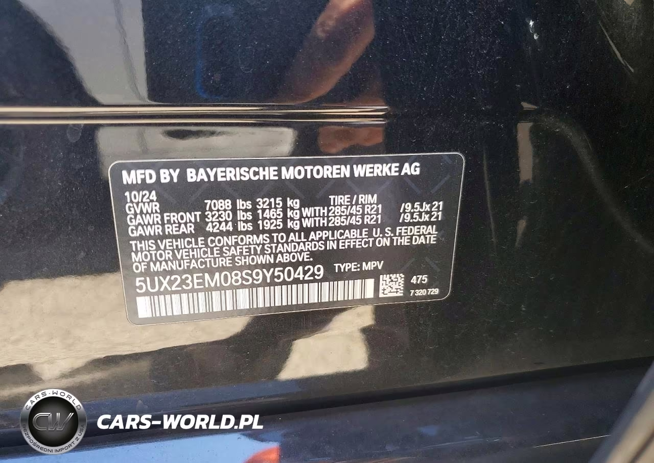 2025 BMW X7 xDrive40I VIN:5UX23EM08S9Y50429 - 12