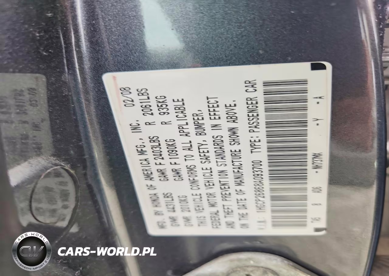 2008 Honda Accord Exl VIN:1HGCP26868A093700 - 12