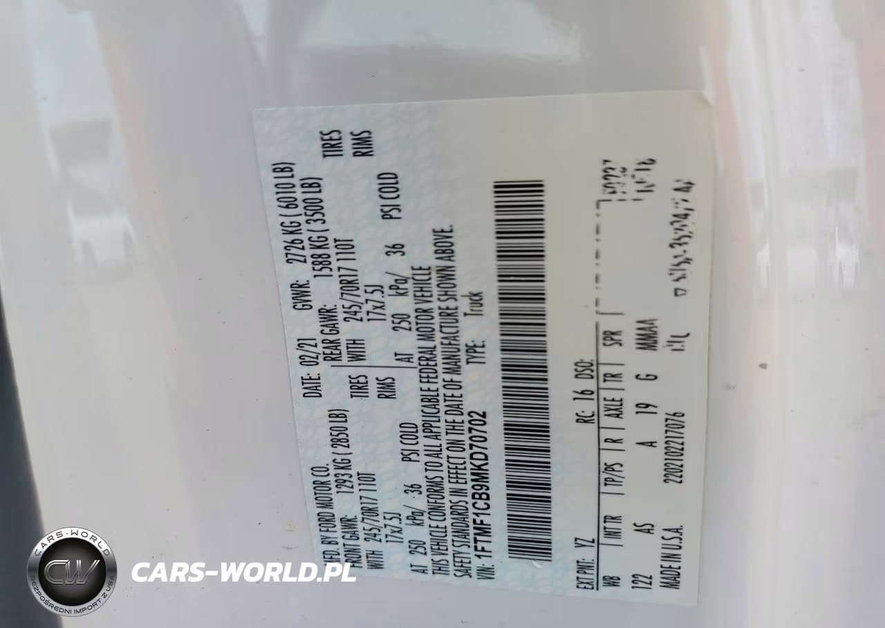 2021 Ford F150 VIN:1FTMF1CB9MKD70702 - 12