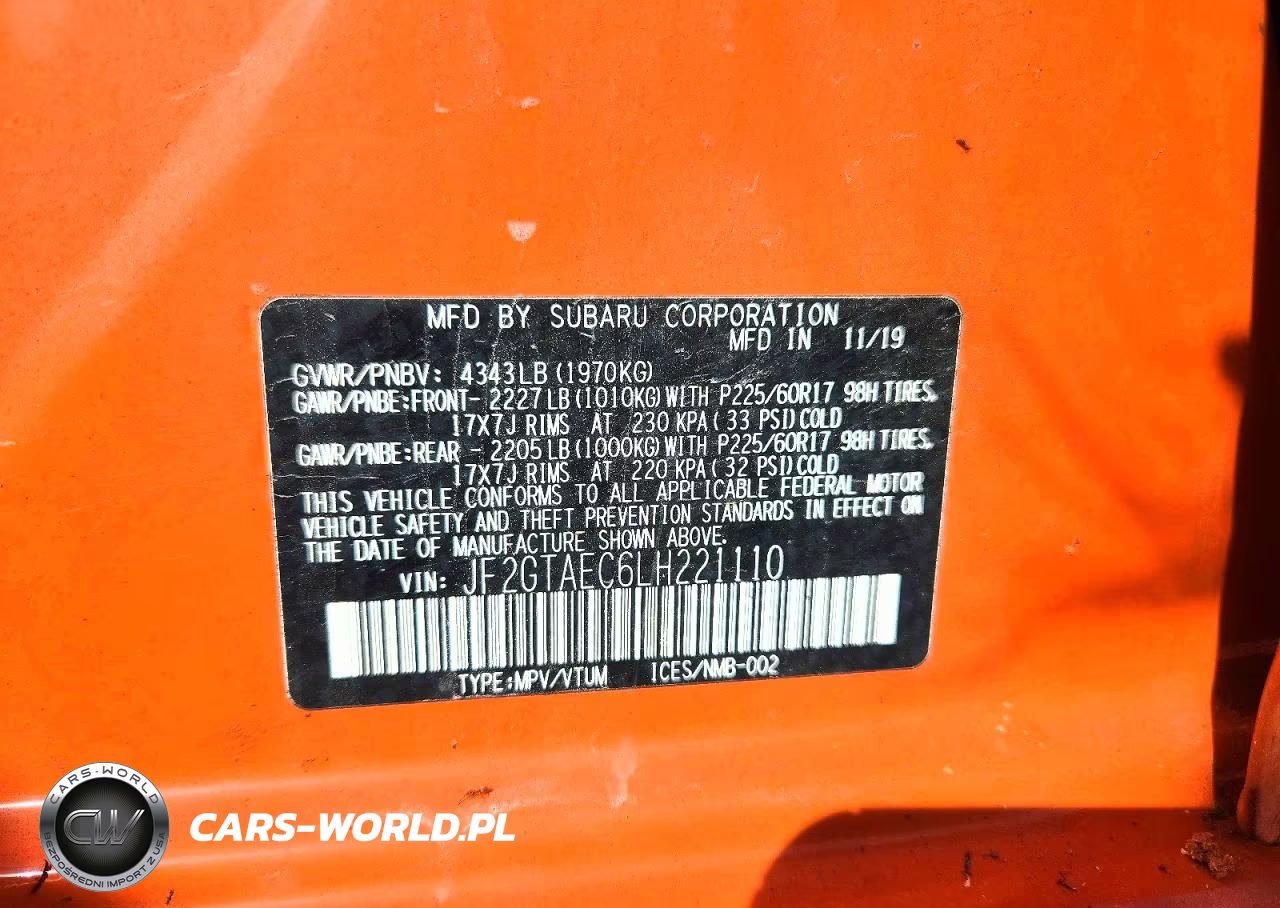 2020 Subaru Crosstrek Premium VIN:JF2GTAEC6LH221110 - 12