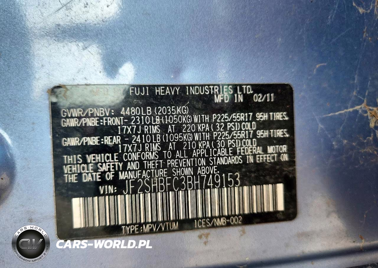 2011 Subaru Forester Limited VIN:JF2SHBFC3BH749153 - 14