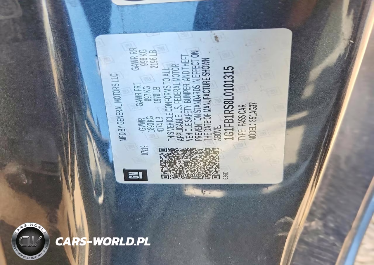 2020 Chevrolet Camaro Ls VIN:1G1FB1RS8L0101315 - 12