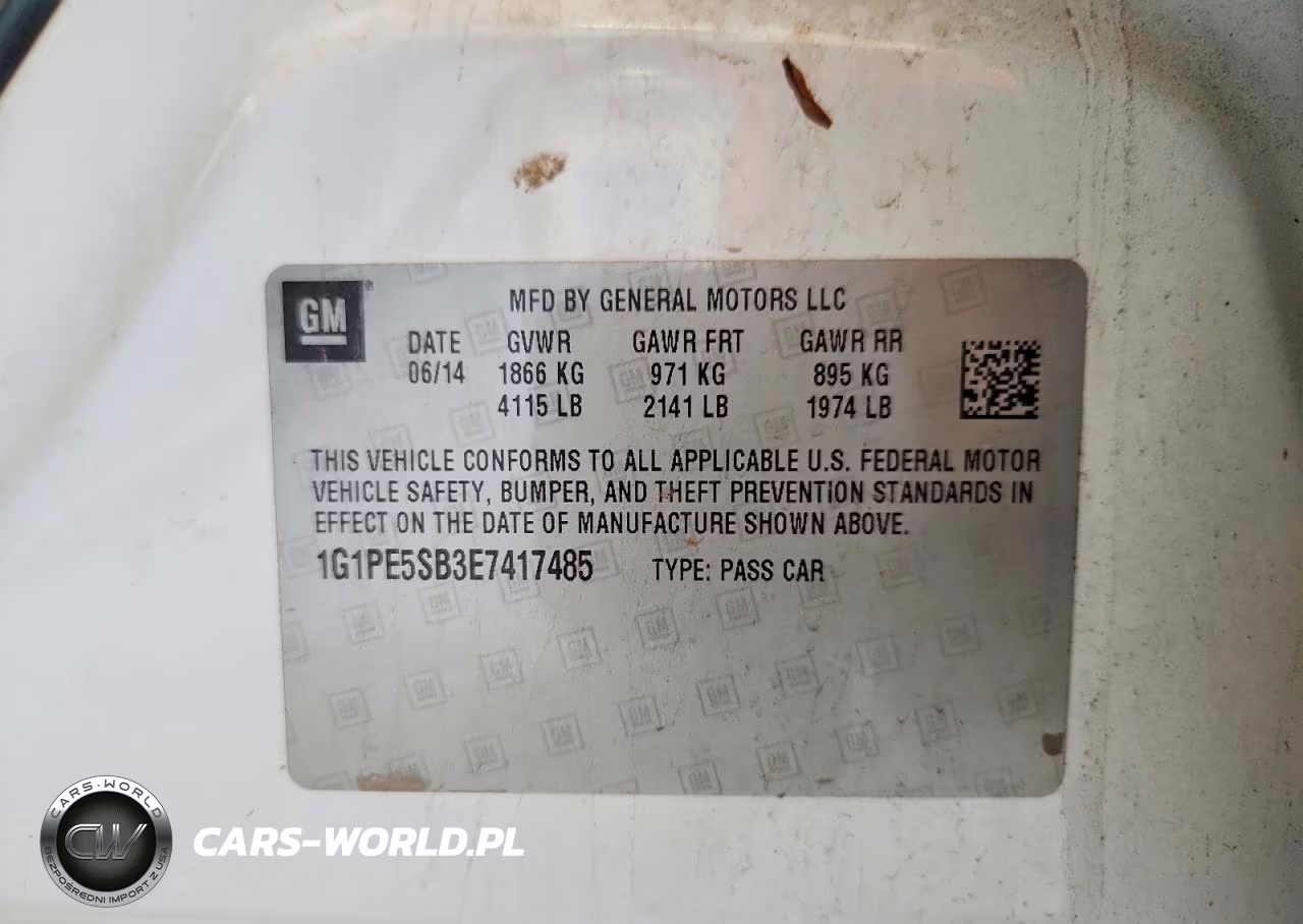 2014 Chevrolet Cruze Lt VIN:1G1PE5SB3E7417485 - 13