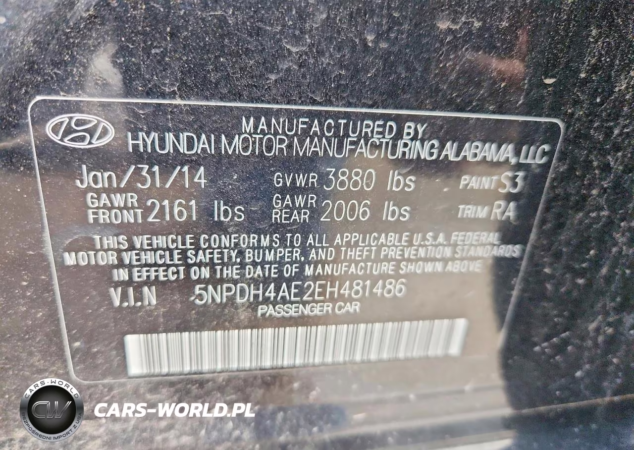 2014 Hyundai Elantra Se VIN:5NPDH4AE2EH481486 - 12