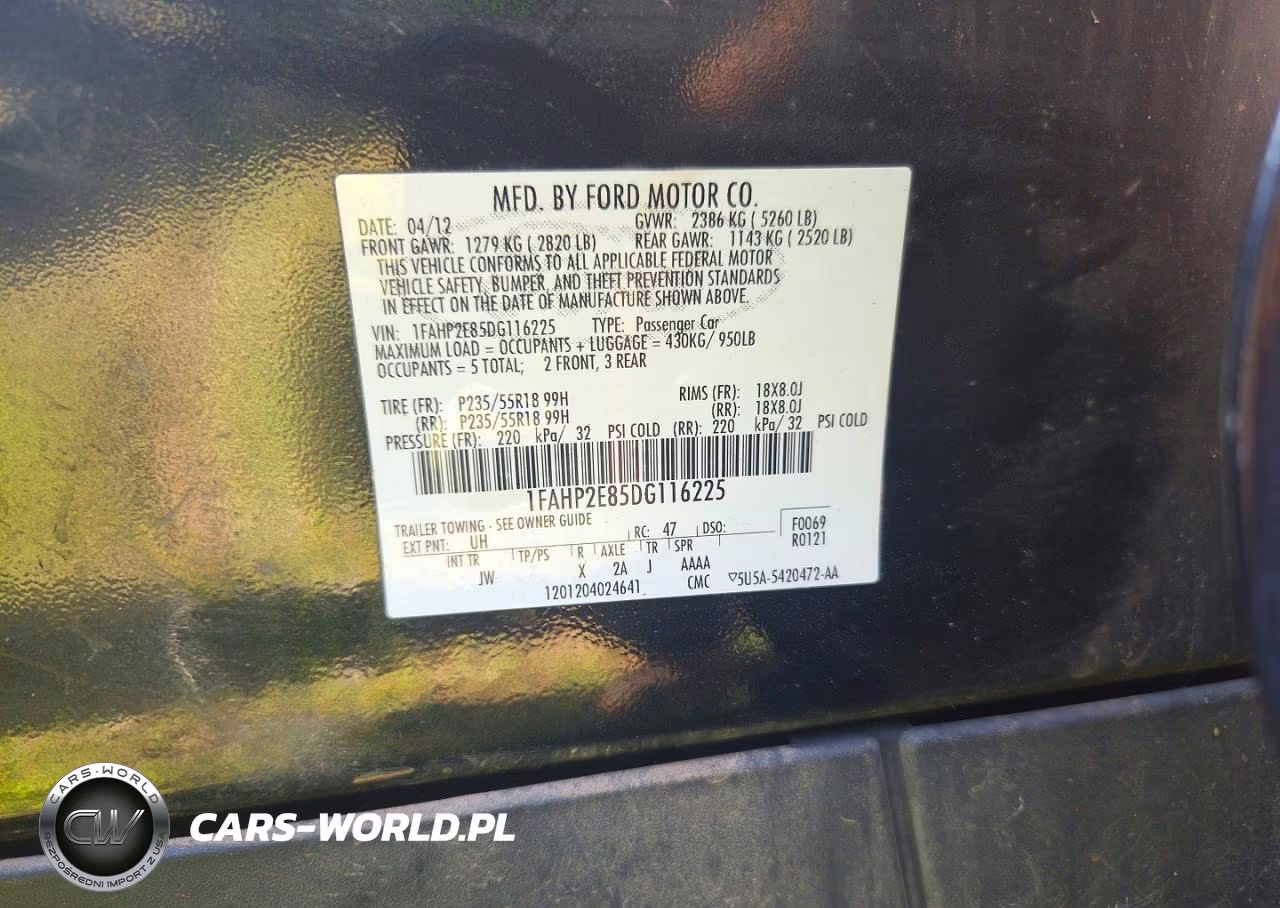 2013 Ford Taurus Sel VIN:1FAHP2E85DG116225 - 10