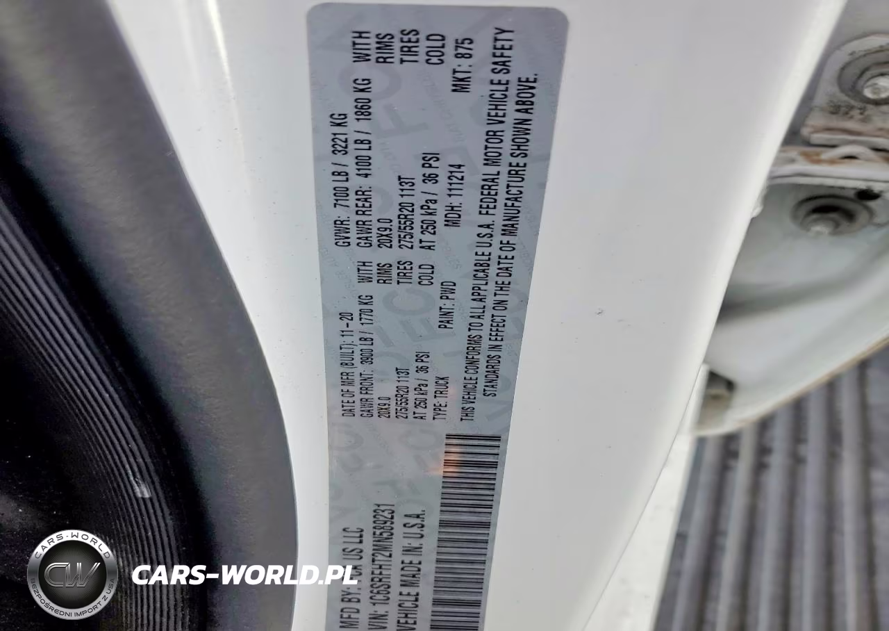 2021 Ram 1500 Limited VIN:1C6SRFHT2MN589231 - 12