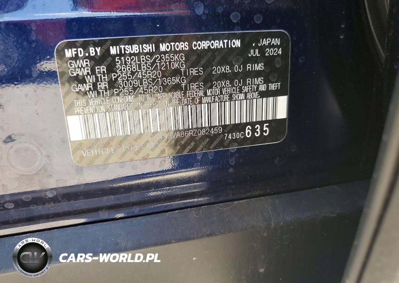 2024 Mitsubishi Outlander Se VIN:JA4J3VA86RZ082459 - 14
