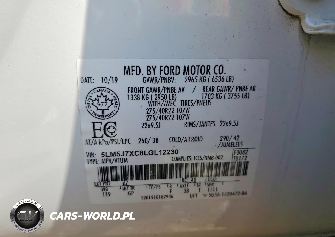 2020 Lincoln Aviator VIN:5LM5J7XC8LGL12230 - 13
