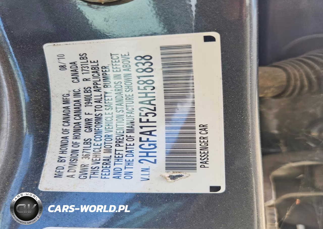 2010 Honda Civic Lx VIN:2HGFA1F52AH581838 - 12