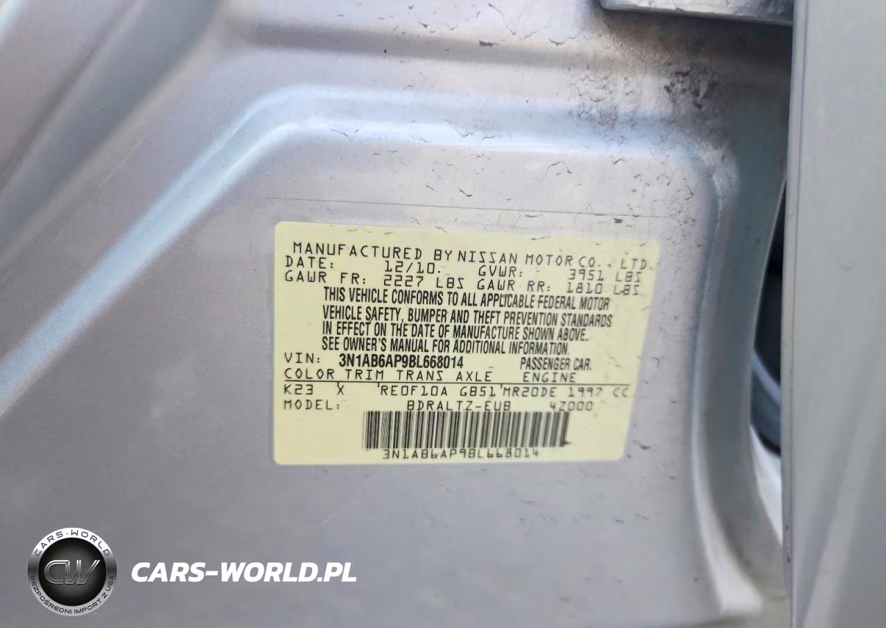 2011 Nissan Sentra 2.0 VIN:3N1AB6AP9BL668014 - 13