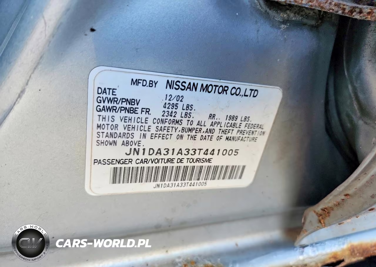2003 Nissan Maxima Gxe VIN:JN1DA31A33T441005 - 12