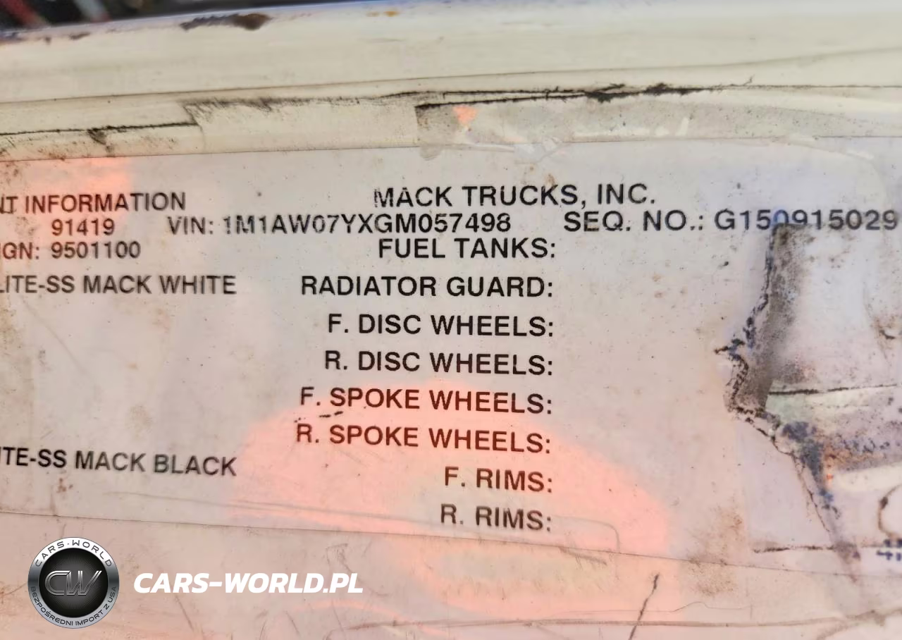 2016 Mack Cxu613 Semi Truck VIN:1M1AW07YXGM057498 - 11