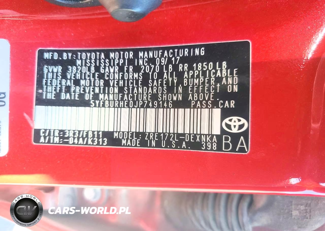 2018 Toyota Corolla Le VIN:5YFBURHE0JP749146 - 12