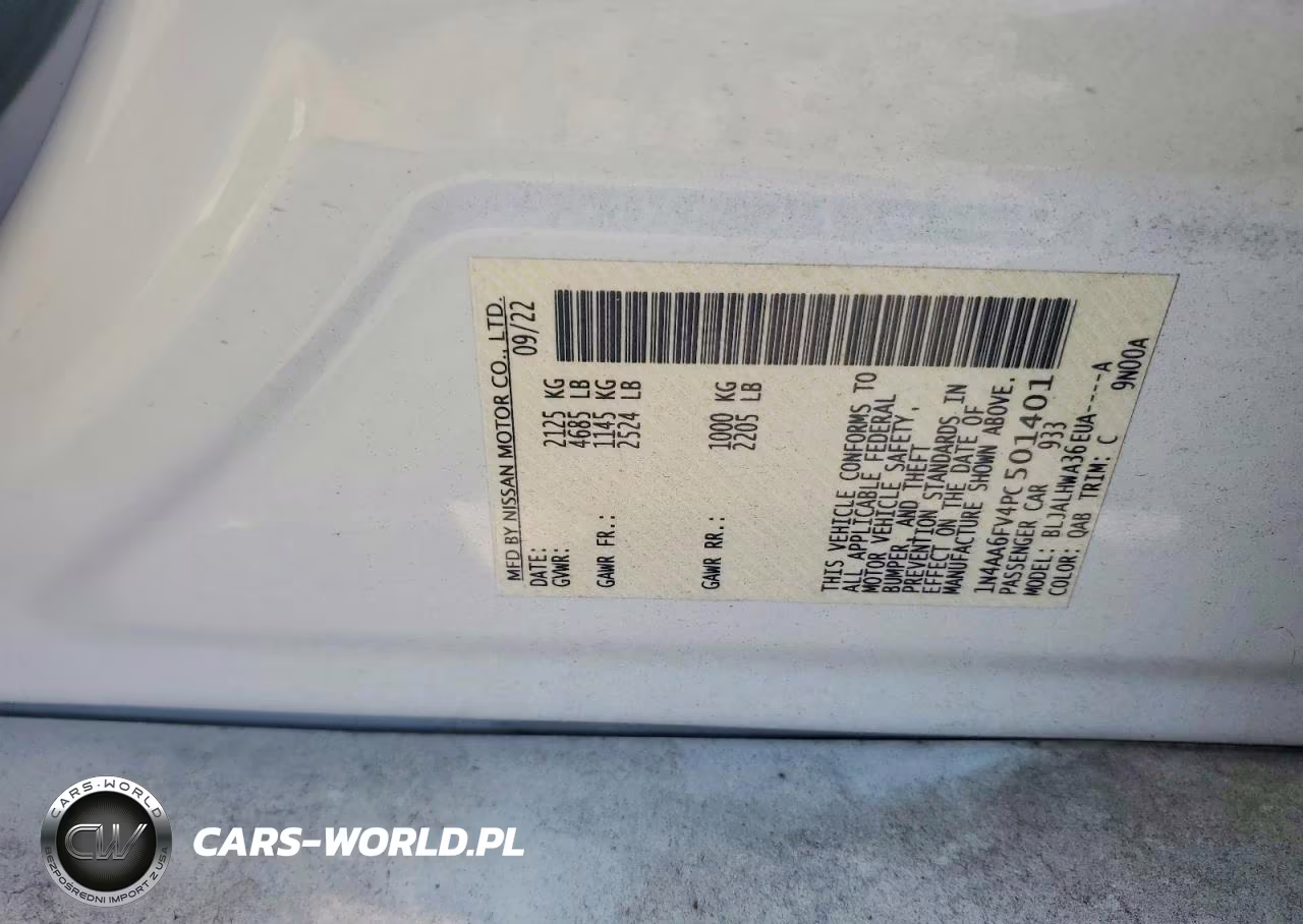 2023 Nissan Maxima Platinum VIN:1N4AA6FV4PC501401 - 12