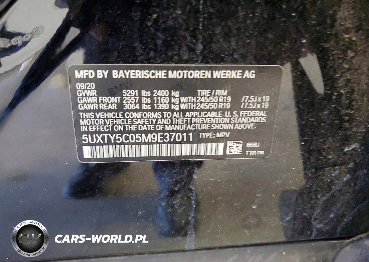 2021 BMW X3 xDrive30I VIN:5UXTY5C05M9E37011 - 13