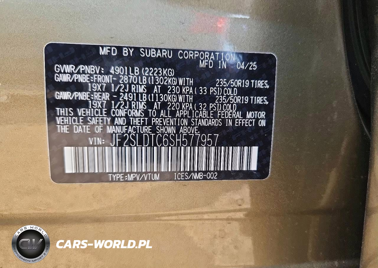 2025 Subaru Forester Touring VIN:JF2SLDTC6SH577957 - 12
