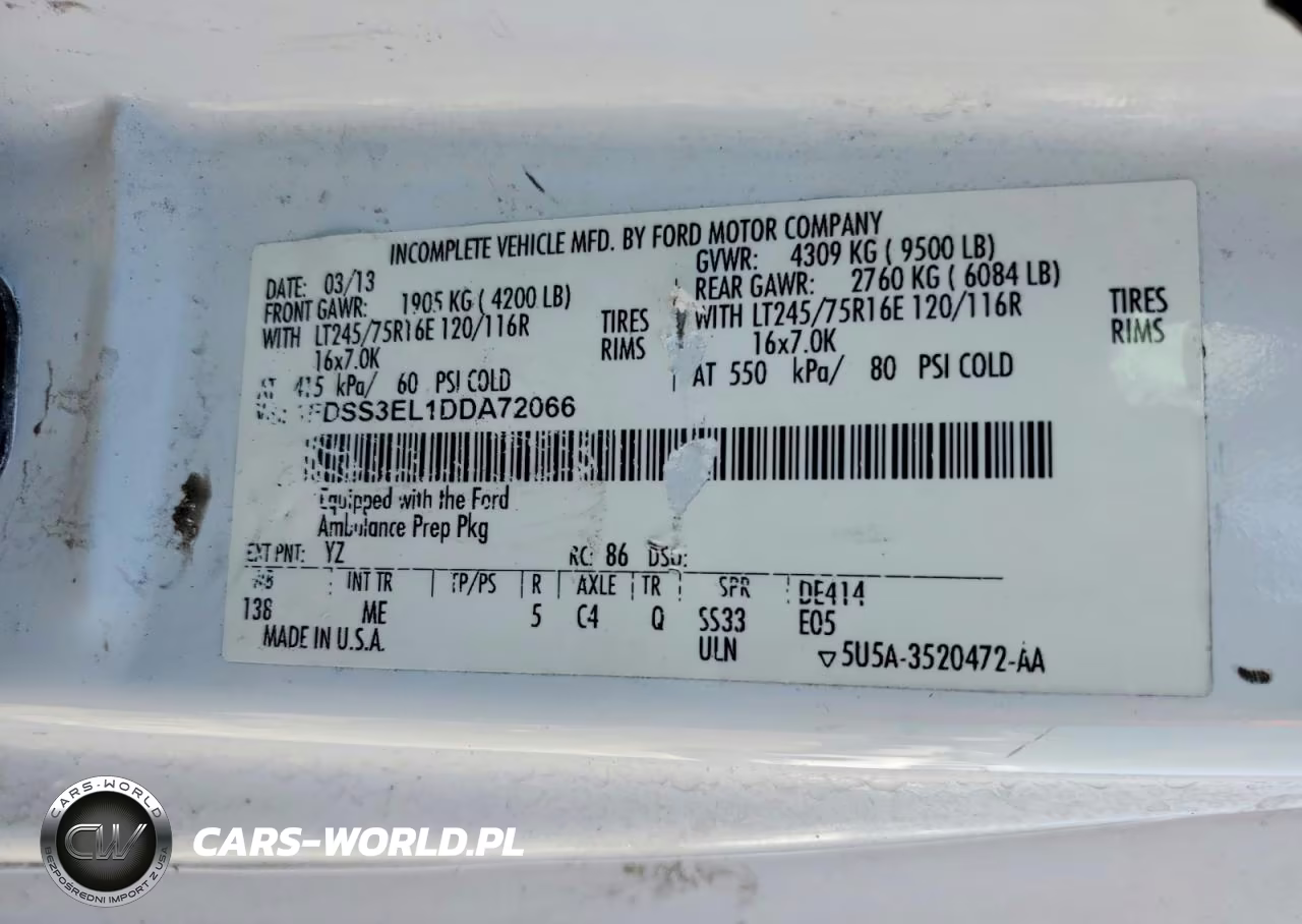 2013 Ford Econoline E350 Super Duty Van VIN:1FDSS3EL1DDA72066 - 13