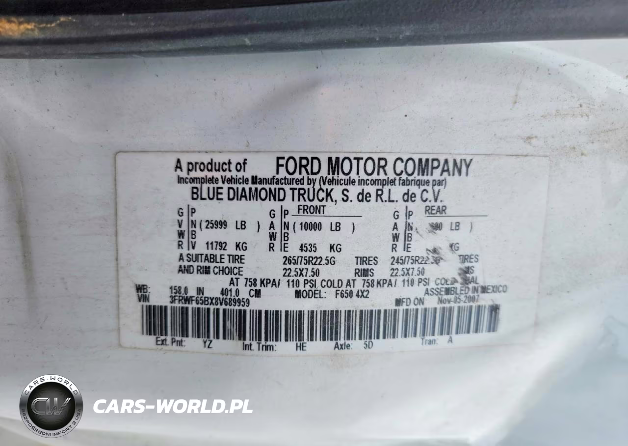 2008 Ford F650 Super - Bucket Truck VIN:3FRWF65BX8V689959 - 11