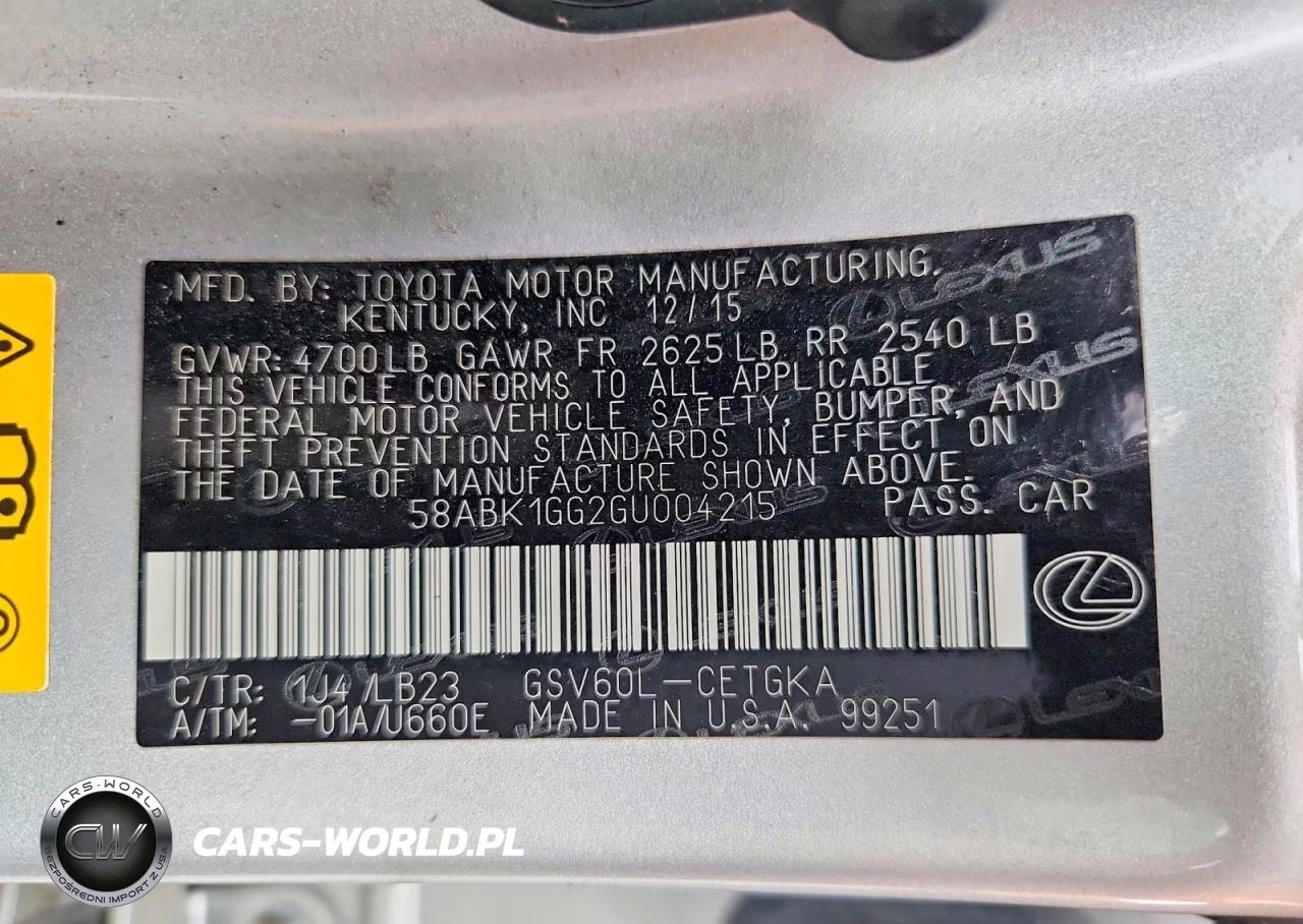 2016 Lexus Es 350 VIN:58ABK1GG2GU004215 - 12