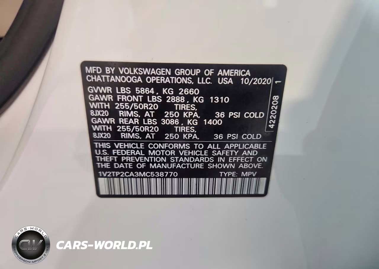 2021 Volkswagen Atlas Sel Premium VIN:1V2TP2CA3MC538770 - 14