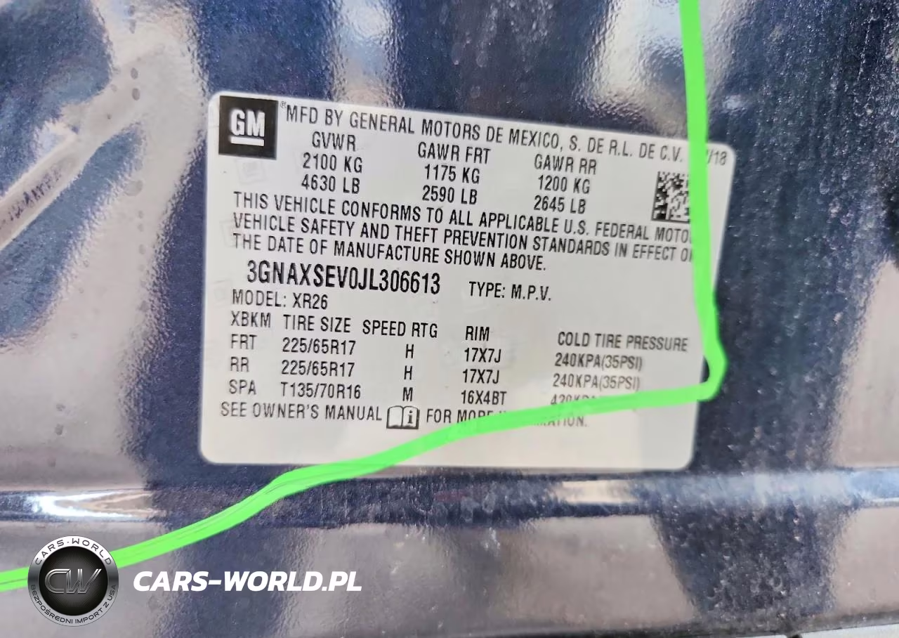 2018 Chevrolet Equinox Lt VIN:3GNAXSEV0JL306613 - 13