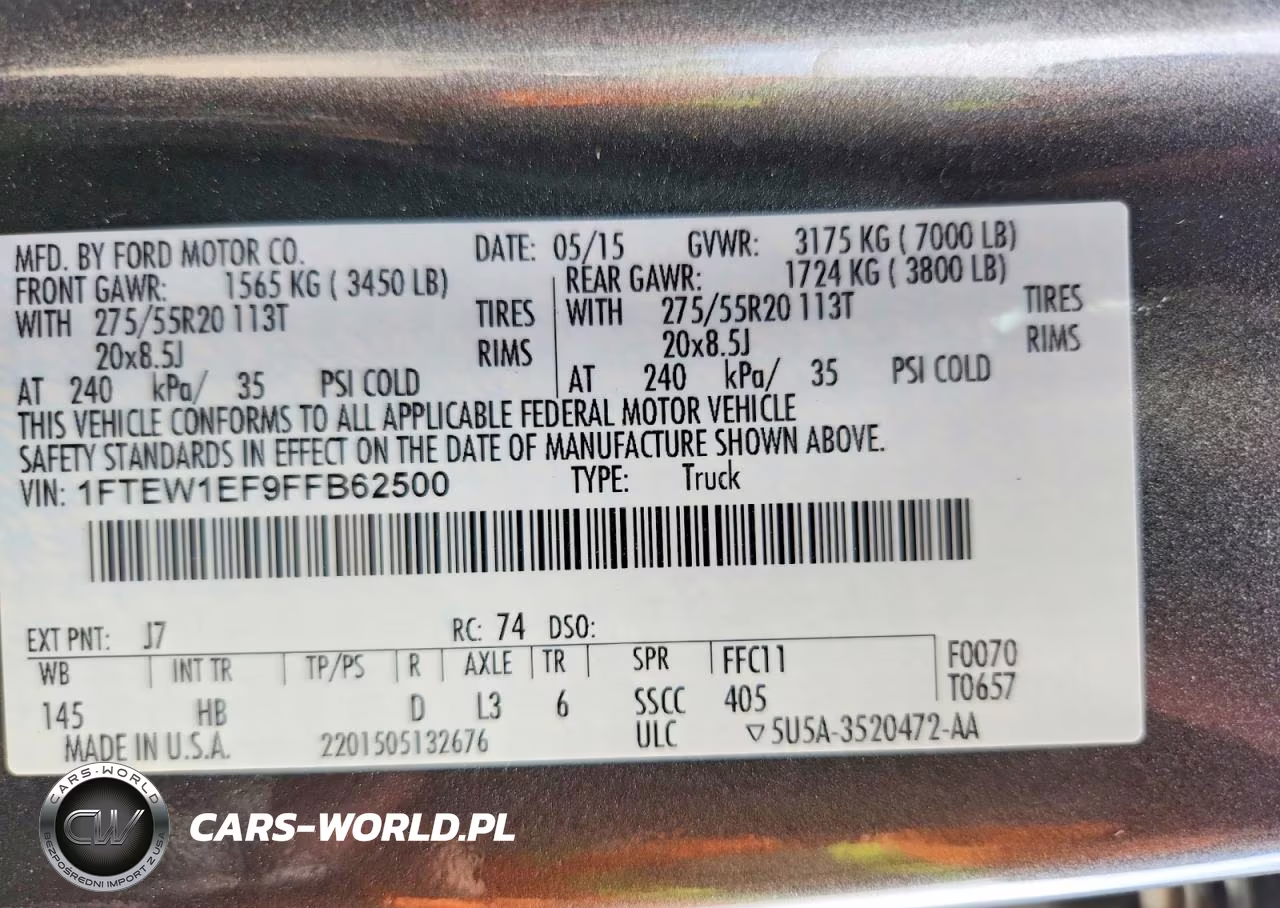 2015 Ford F150 Supercrew VIN:1FTEW1EF9FFB62500 - 12