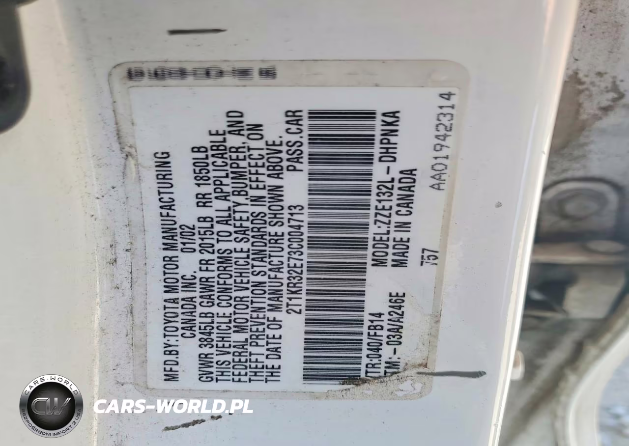 2003 Toyota Matrix Xr VIN:2T1KR32E73C004713 - 12