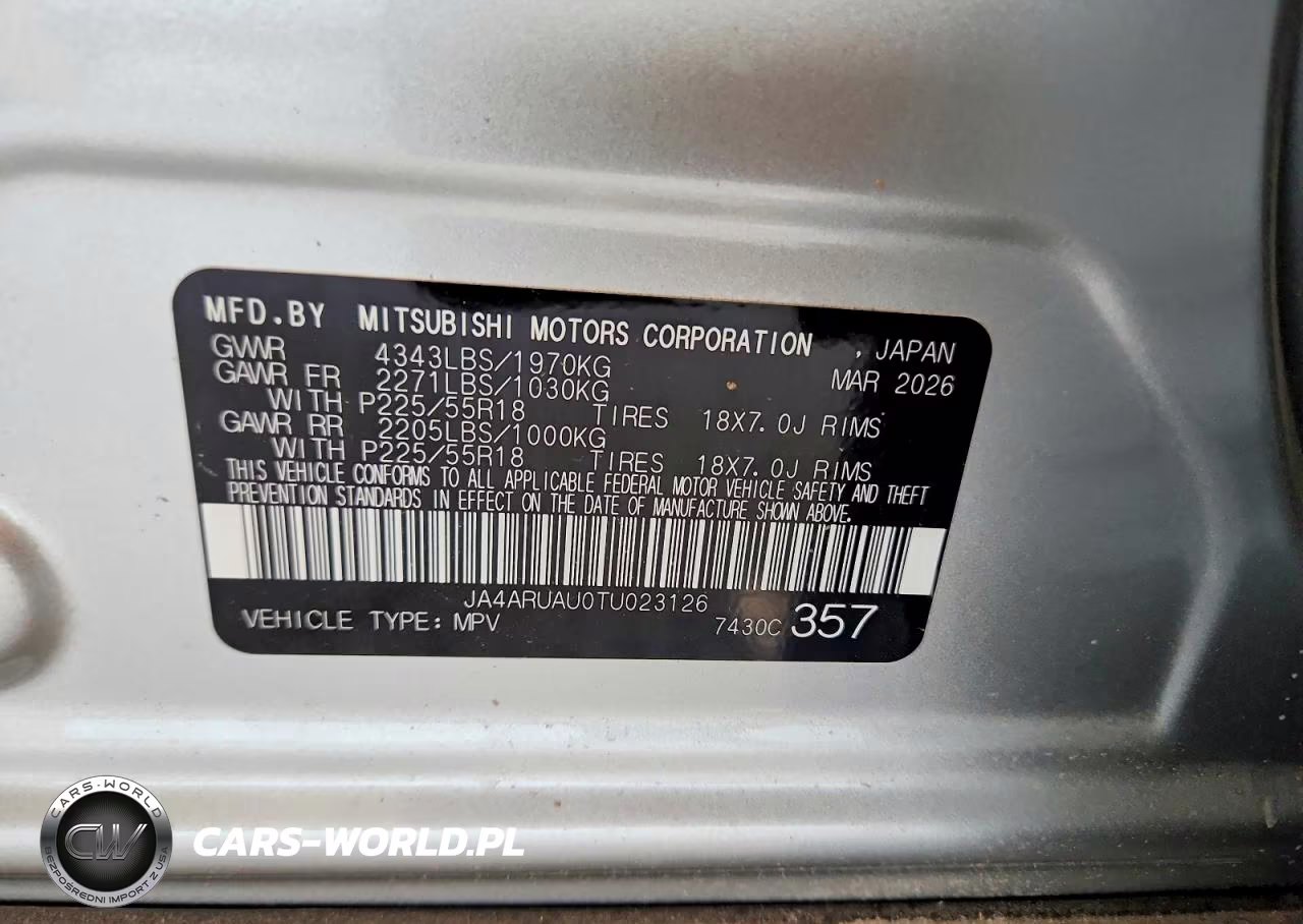 2026 Mitsubishi Outlander Sport S-Se VIN:JA4ARUAU0TU023126 - 14