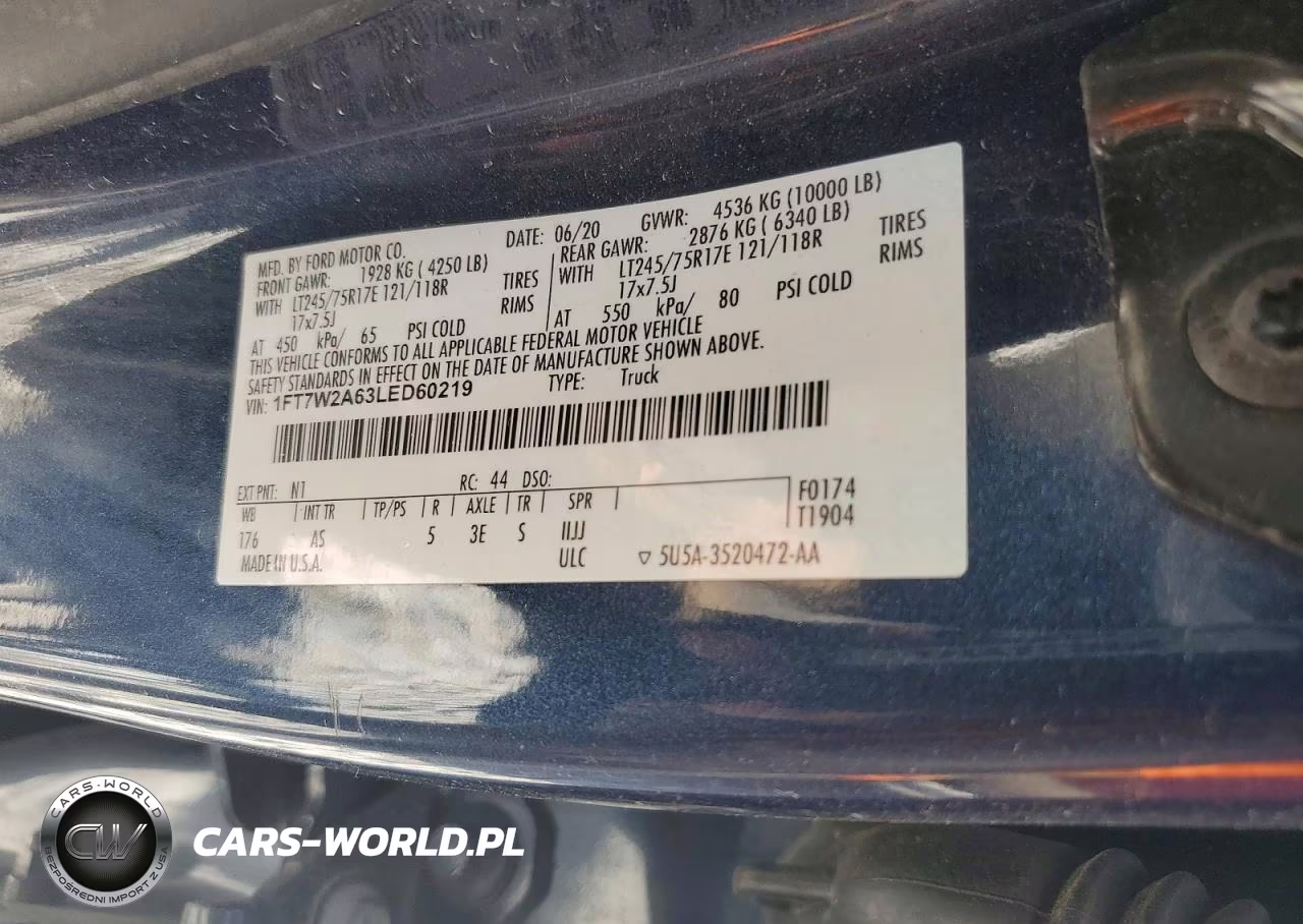 2020 Ford F250 Super Duty VIN:1FT7W2A63LED60219 - 12