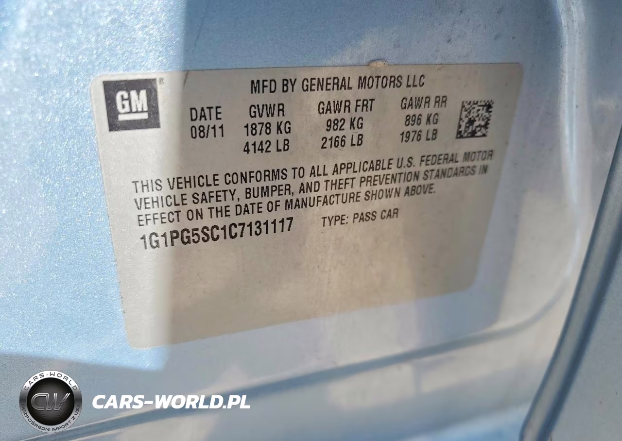 2012 Chevrolet Cruze Lt VIN:1G1PG5SC1C7131117 - 12