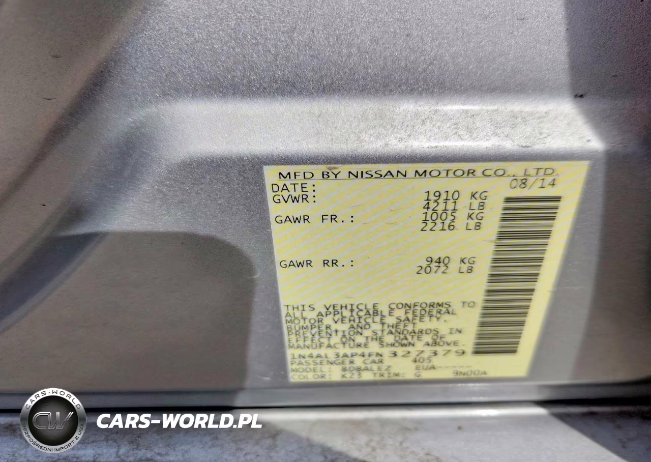2015 Nissan Altima 2.5 S VIN:1N4AL3AP4FN327379 - 12