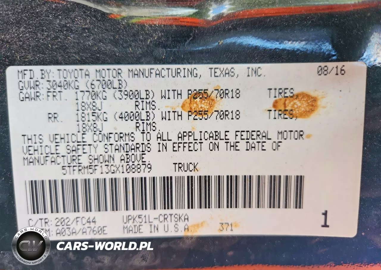 2016 Toyota Tundra Sr5 VIN:5TFRM5F13GX108879 - 12