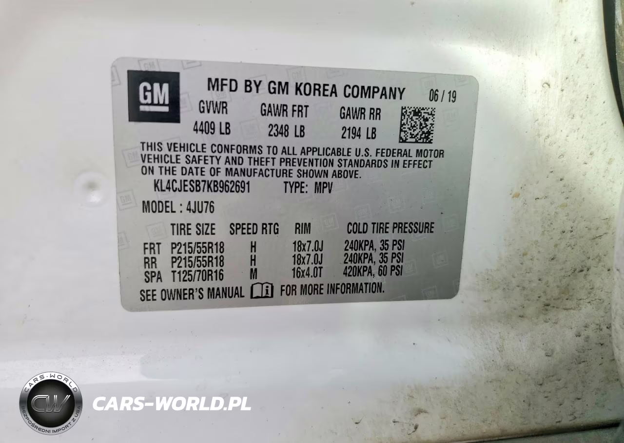2019 Buick Encore Preferred VIN:KL4CJESB7KB962691 - 13