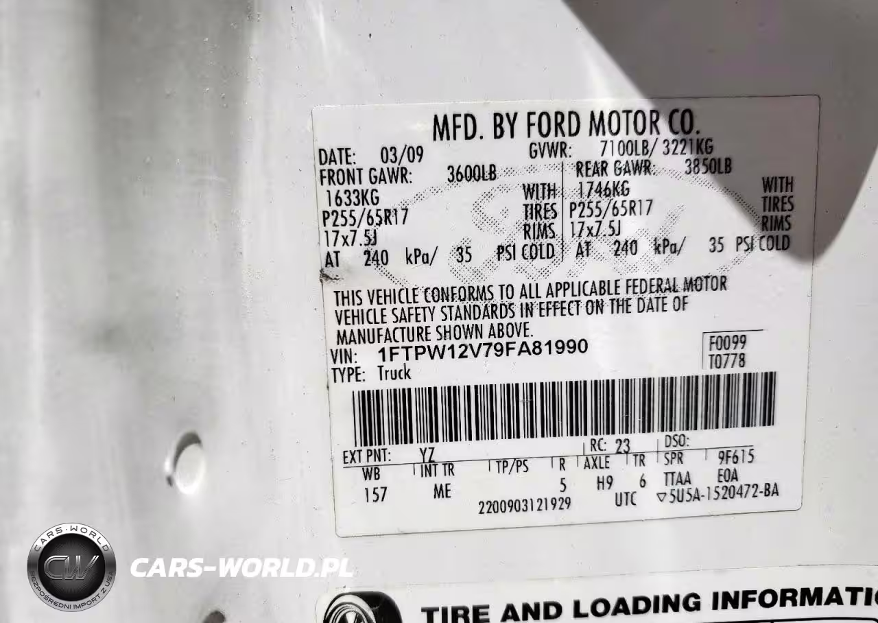 2009 Ford F150 Supercrew VIN:1FTPW12V79FA81990 - 13