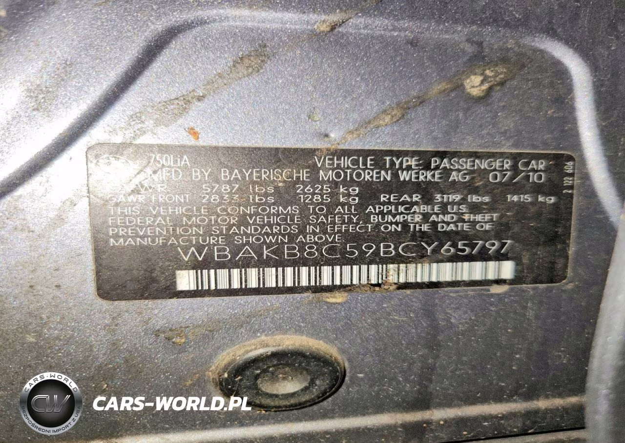 2011 BMW 750 Li VIN:WBAKB8C59BCY65797 - 12