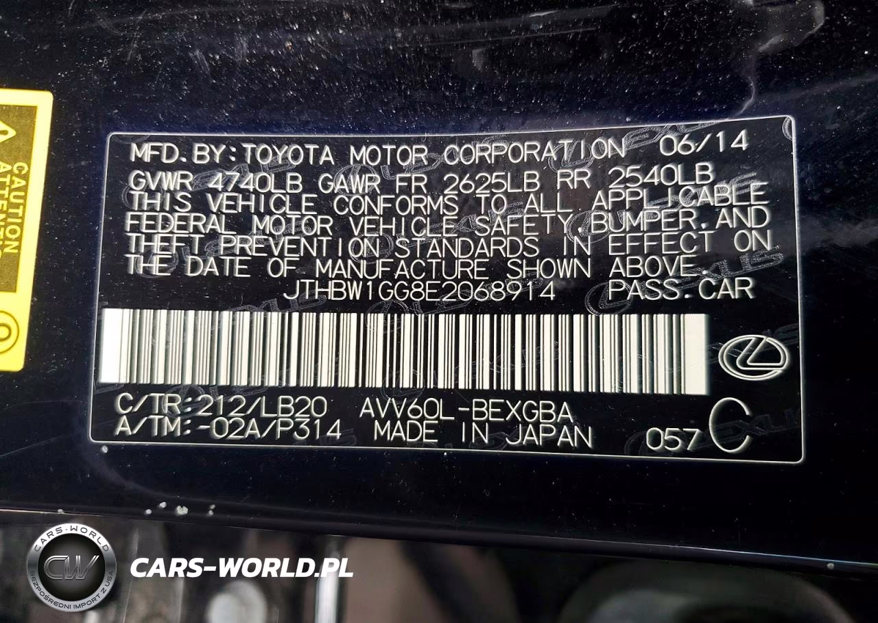 2014 Lexus Es 300H VIN:JTHBW1GG8E2068914 - 12