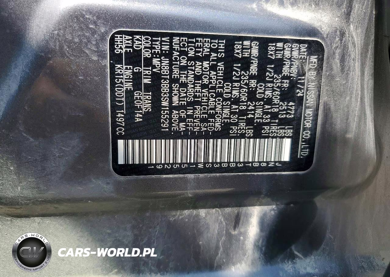 2025 Nissan Rogue Sv VIN:JN8BT3BB3SW155291 - 13