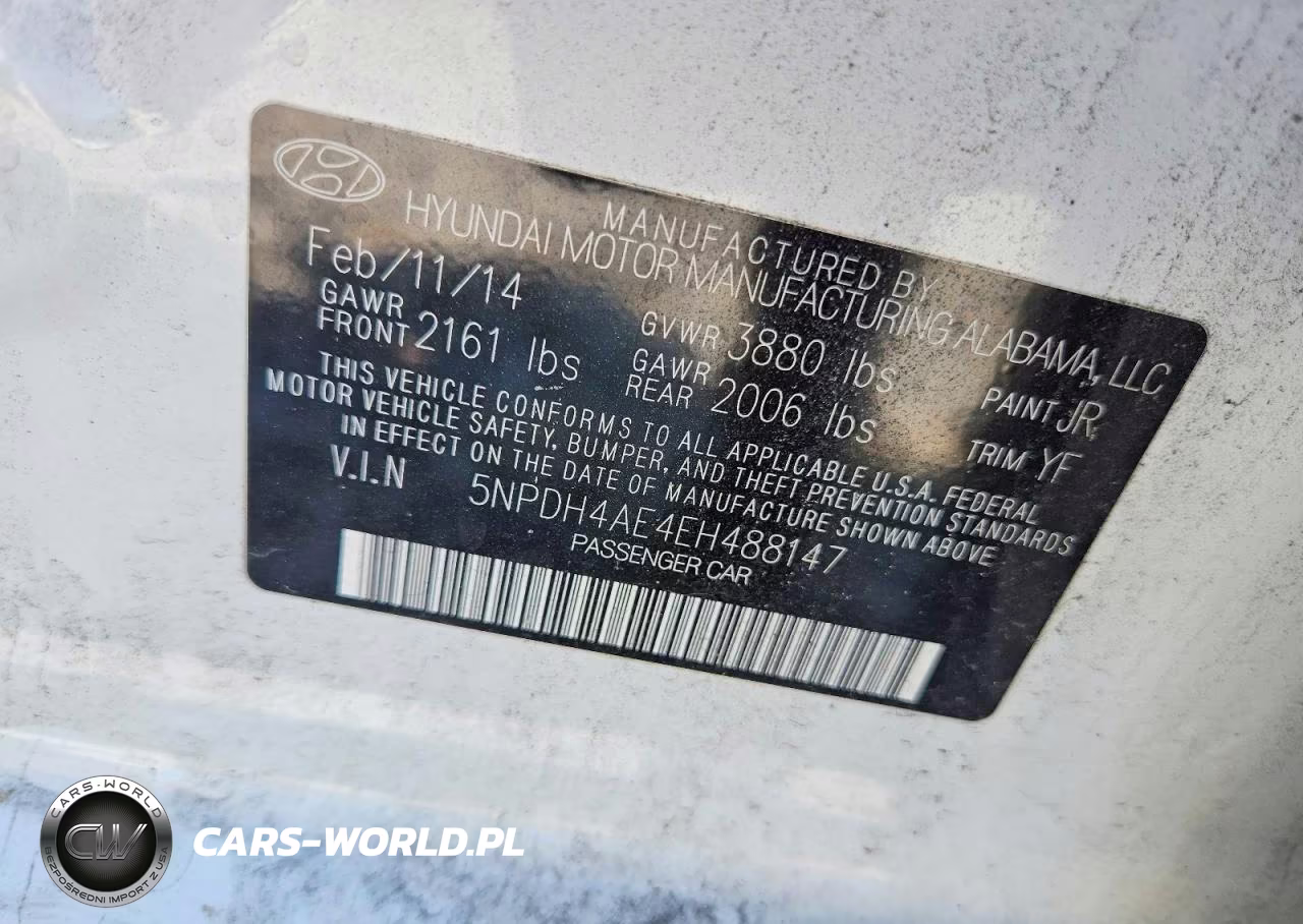 2014 Hyundai Elantra Se VIN:5NPDH4AE4EH488147 - 12