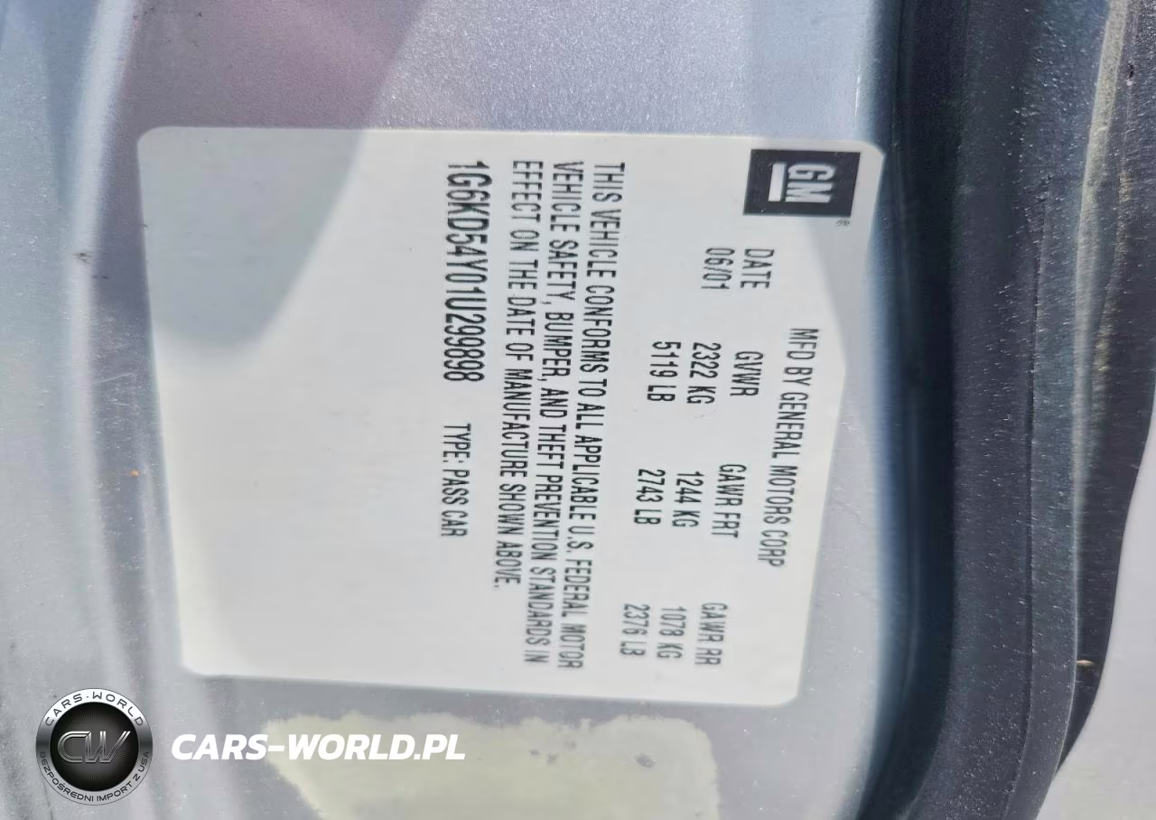 2001 Cadillac Deville VIN:1G6KD54Y01U299898 - 13