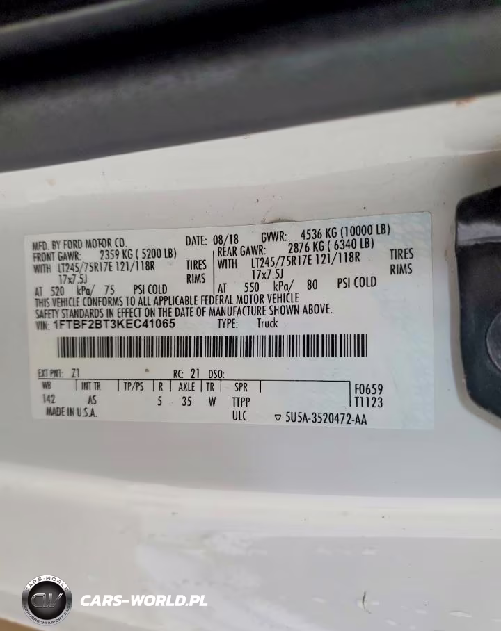 2019 Ford F250 Super Duty VIN:1FTBF2BT3KEC41065 - 13