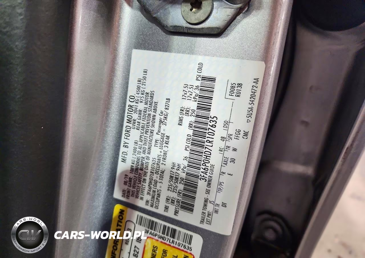 2020 Ford Fusion Se VIN:3FA6P0HD7LR107635 - 12