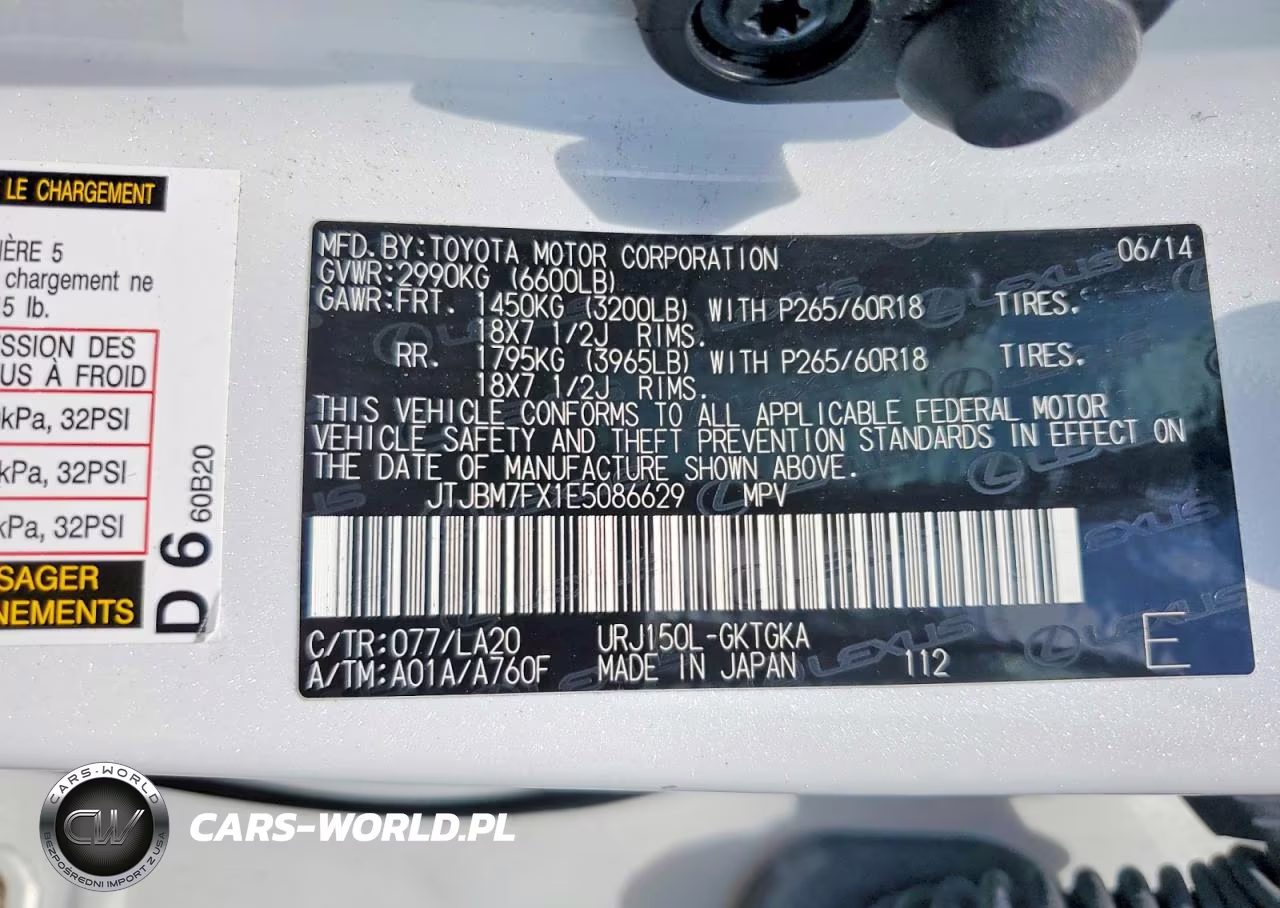 2014 Lexus Gx 460 VIN:JTJBM7FX1E5086629 - 13