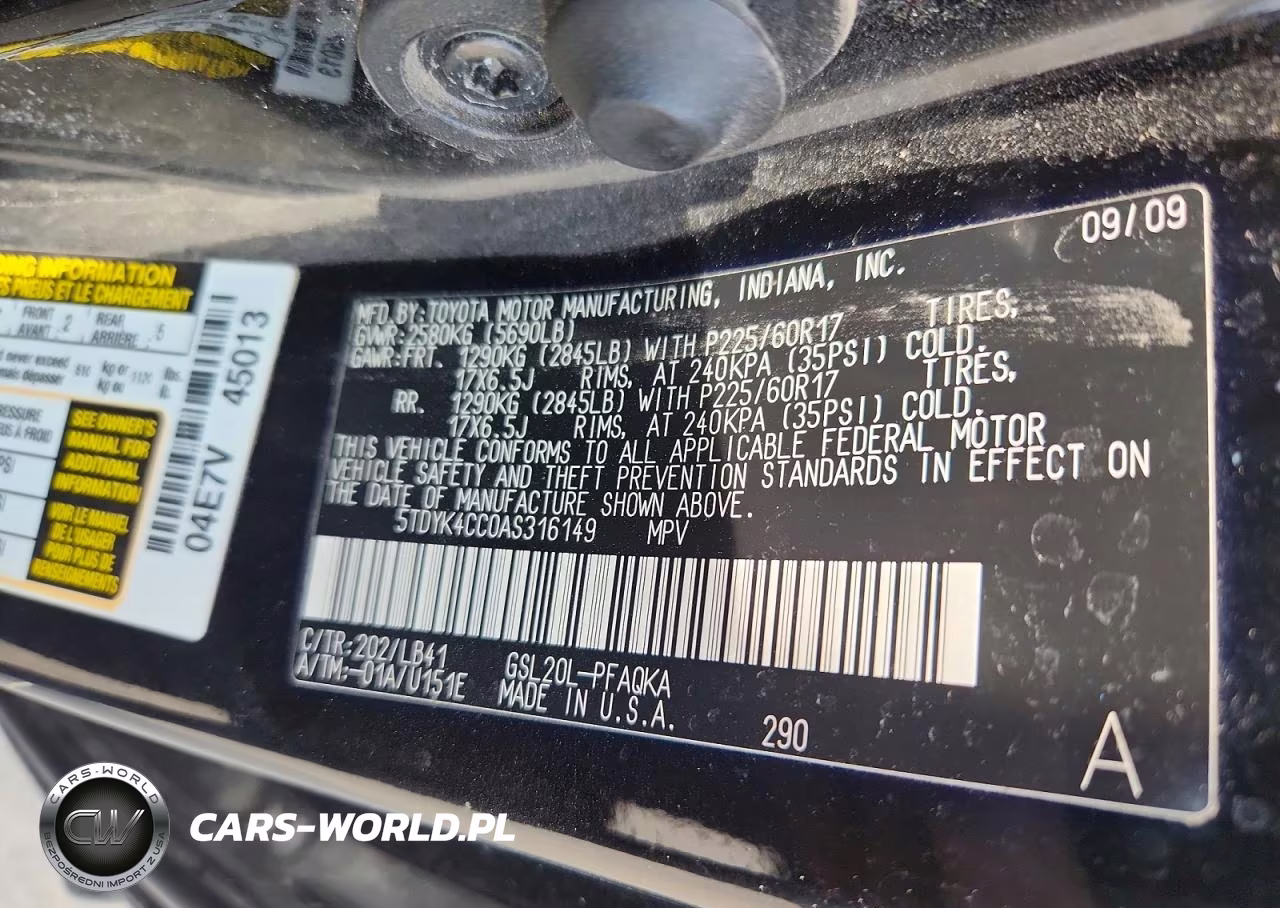 2010 Toyota Sienna Xle VIN:5TDYK4CC0AS316149 - 13