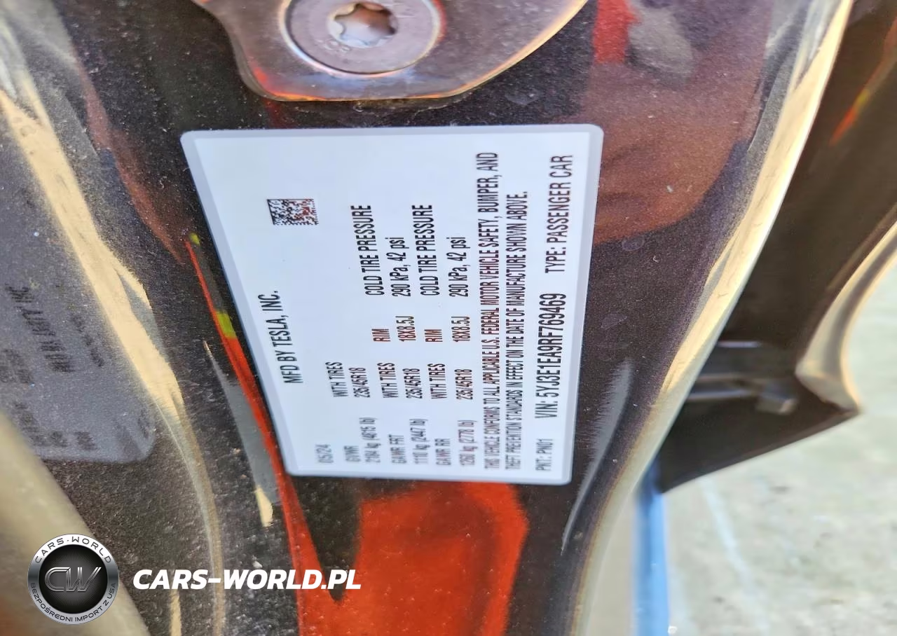 2024 Tesla Model 3 VIN:5YJ3E1EA9RF769469 - 12