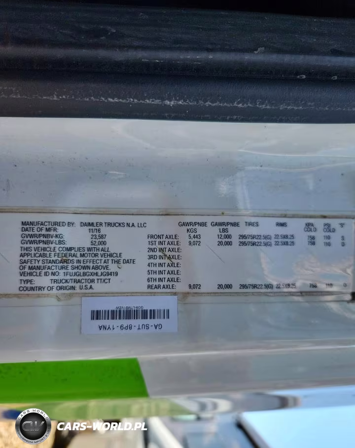 2017 Freightliner Cascadia 125 Semi Truck VIN:1FUJGLBGXHLJG9419 - 13