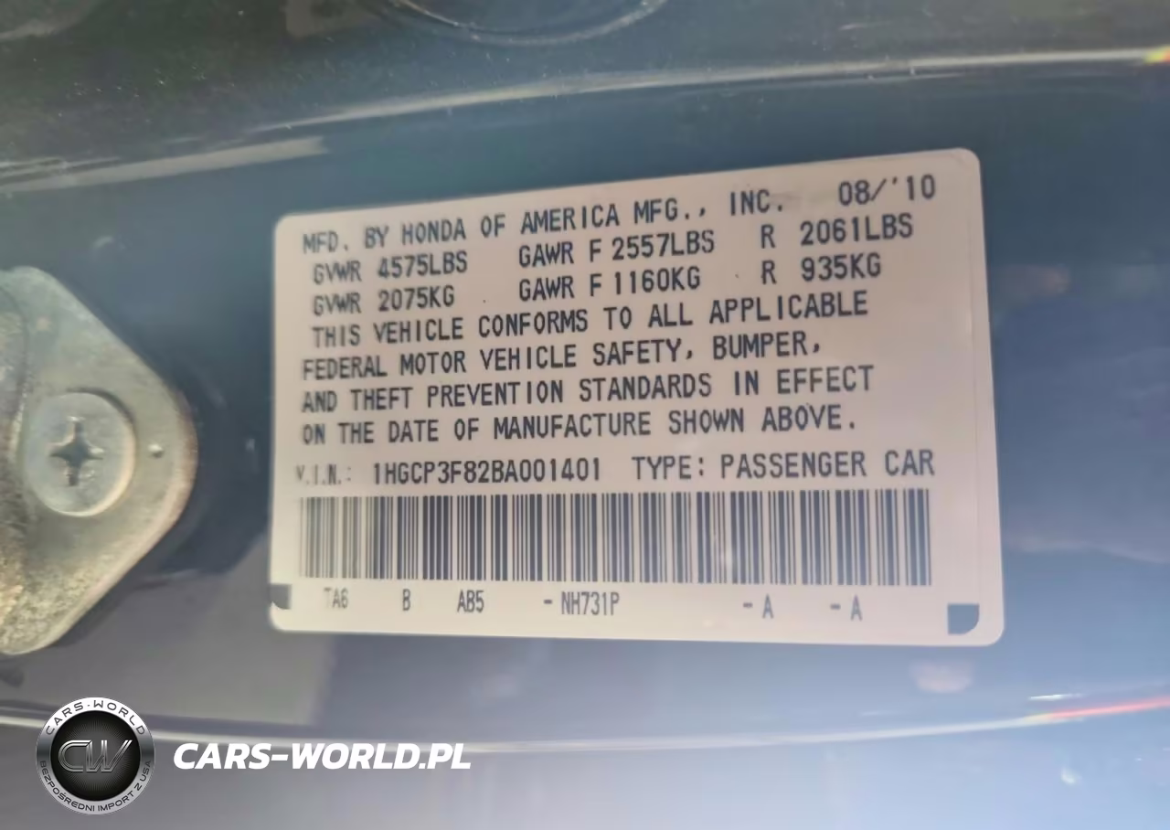 2011 Honda Accord Exl VIN:1HGCP3F82BA001401 - 12