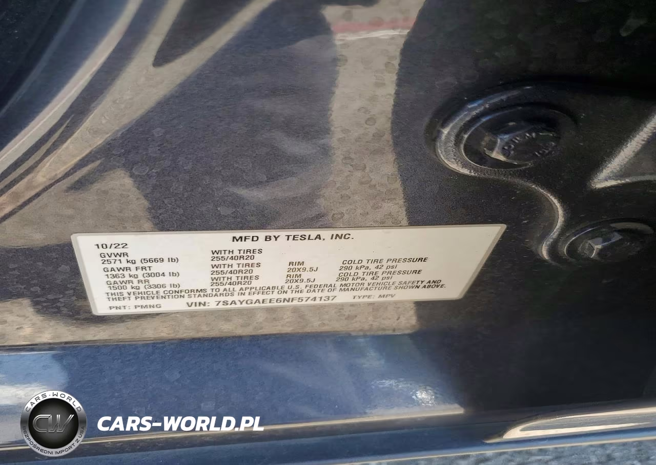2022 Tesla Model Y VIN:7SAYGAEE6NF574137 - 12