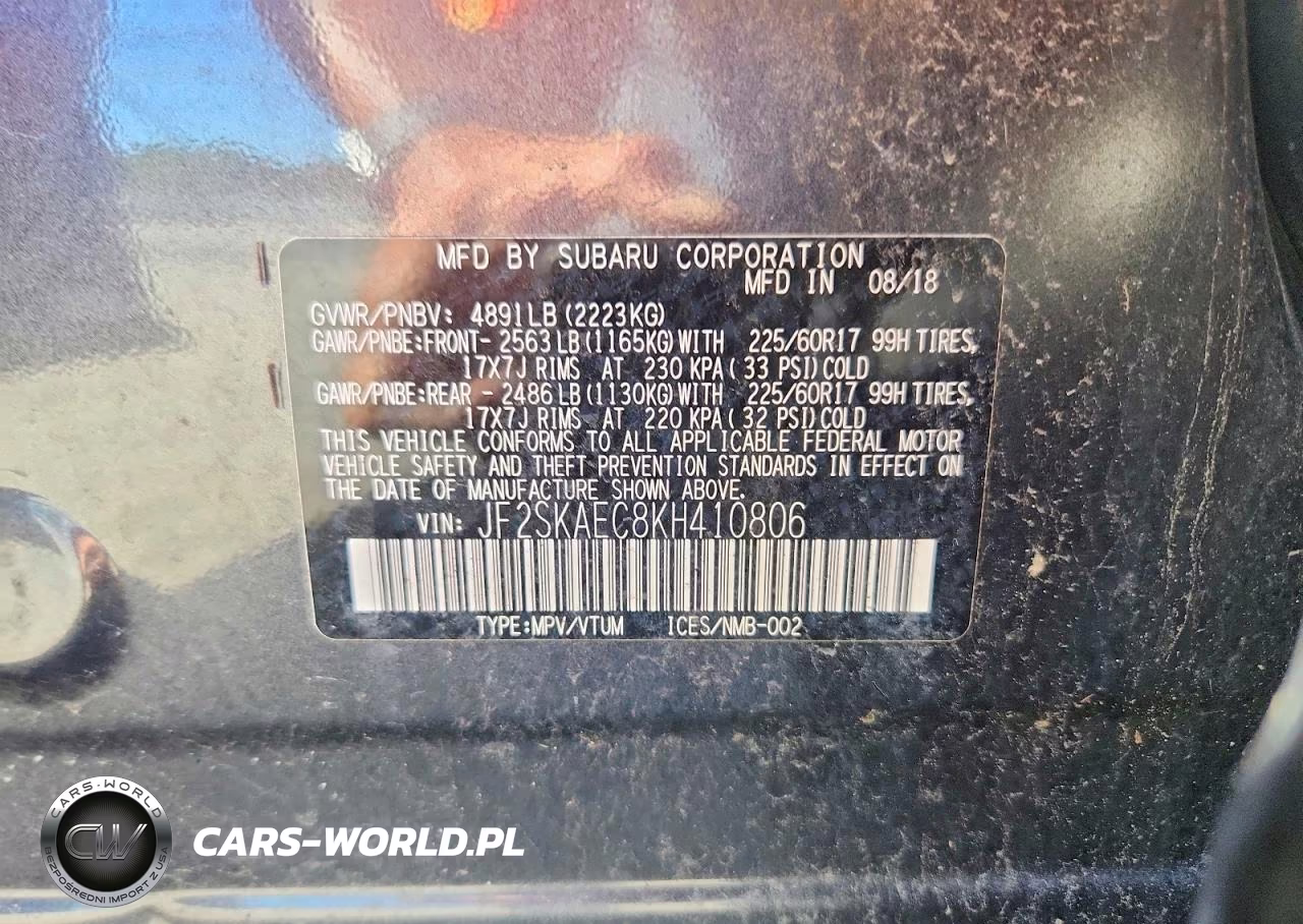 2019 Subaru Forester Premium VIN:JF2SKAEC8KH410806 - 12