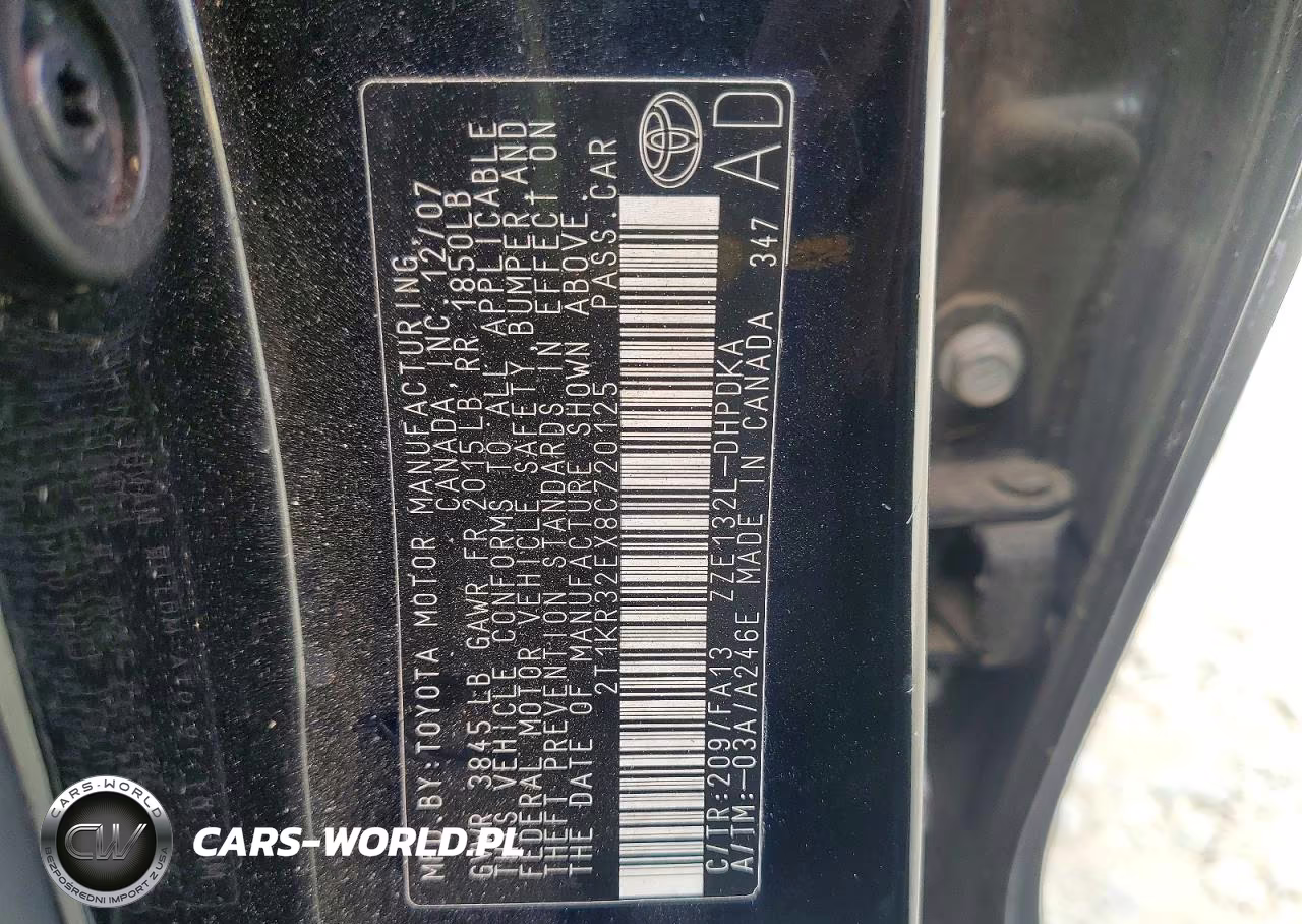 2008 Toyota Matrix Base VIN:2T1KR32EX8C720125 - 12