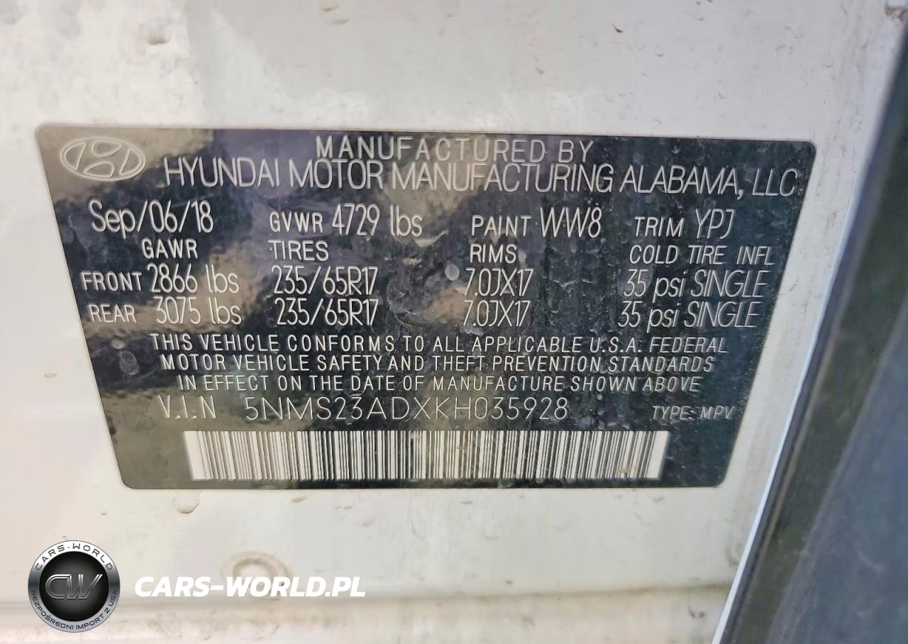 2019 Hyundai Santa Fe Se VIN:5NMS23ADXKH035928 - 13